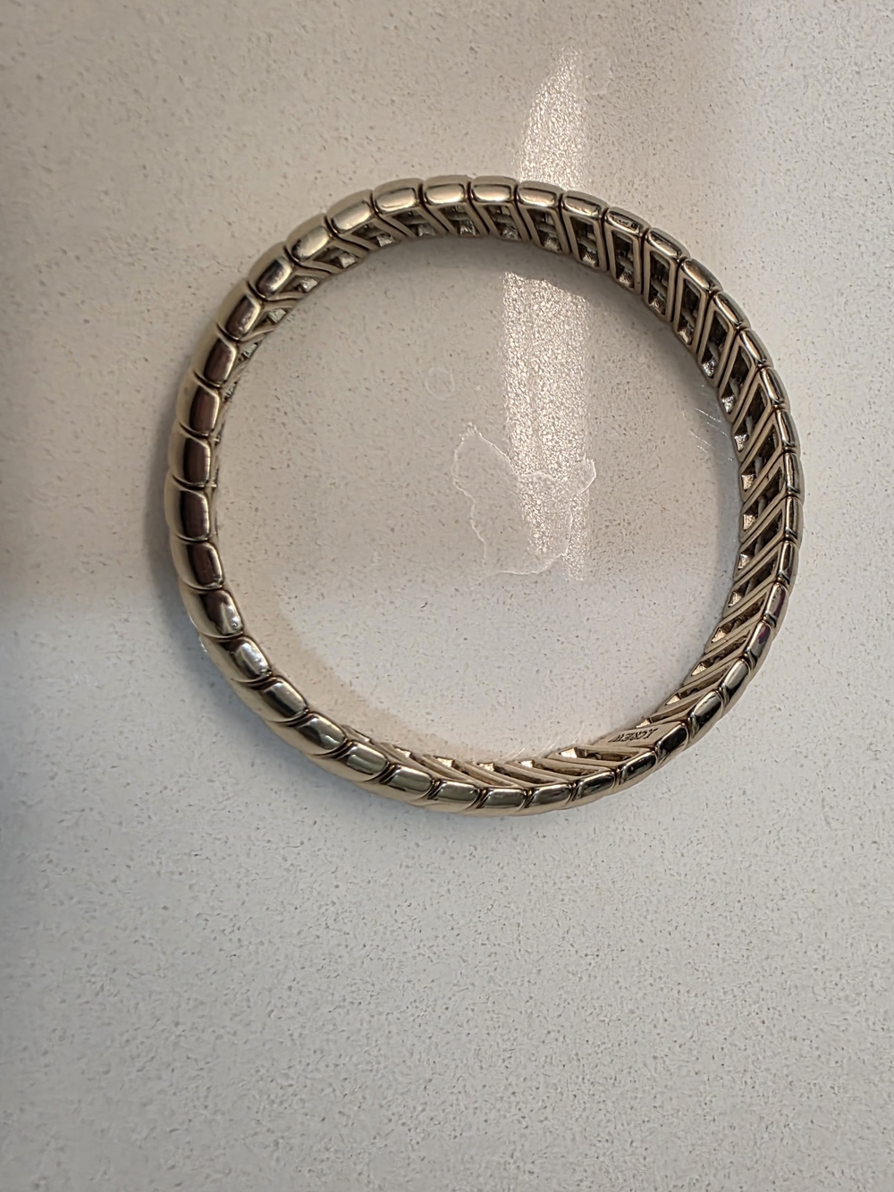 Textured Silver-Tone Bangle Bracelet